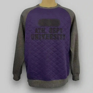 NEW!‎ GEORGE mens quilted crew popover purple/grey medium, large, XL
